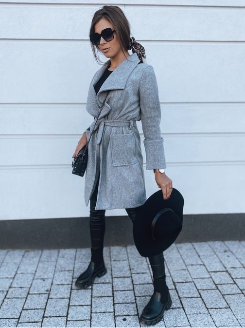 Modern világosszürke női kabát Sami
