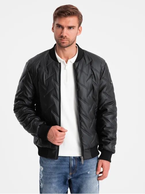 Fekete bomber dzseki mintás steppeléssel V1 JALP-0196