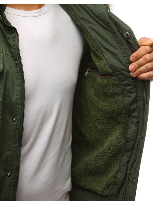 Sötét zöld szőrmés dzseki