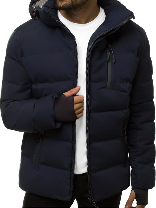 Kényelmes sötét kék téli dzseki JS/J1906