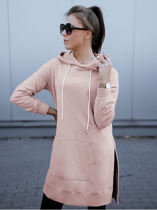 Eredeti rózsaszín női kapucnis pulóver Connes