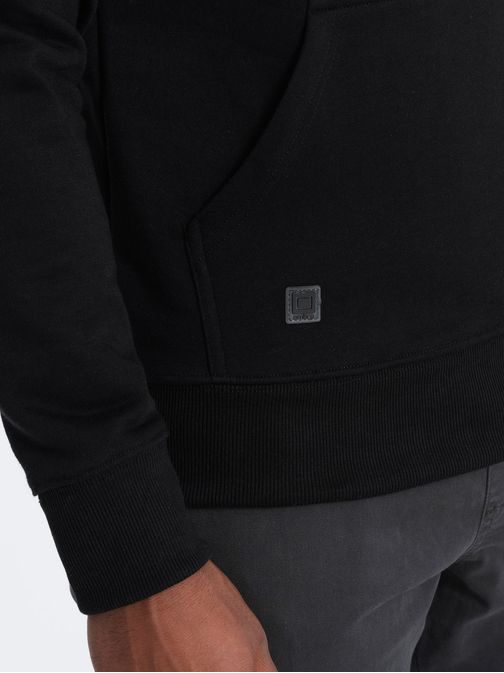 Különös fekete kapucnis pulóver V1 OM-SSBN-0120