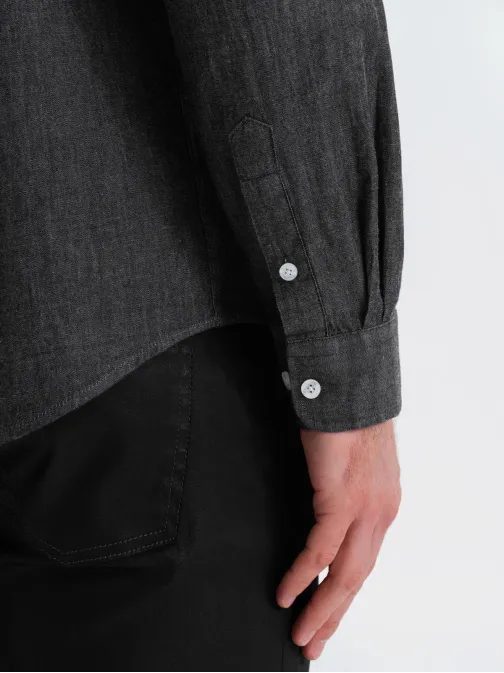 Divatos fekete férfi ing V2 SHDS-0181