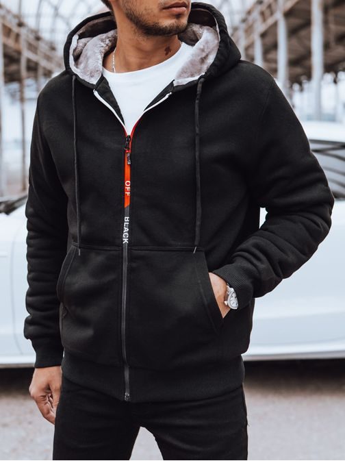 Fekete férfi kapucnis felső off black