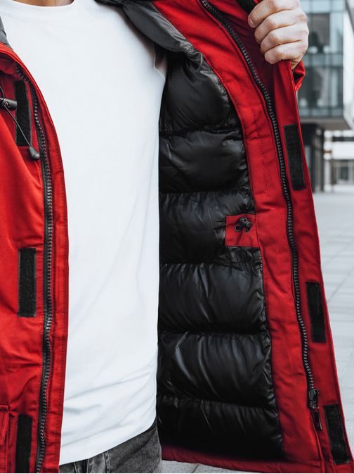 Fantasztikus piros téli párka kabát