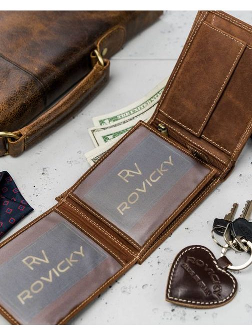 Stílusos világosbarna bőr férfi pénztárca