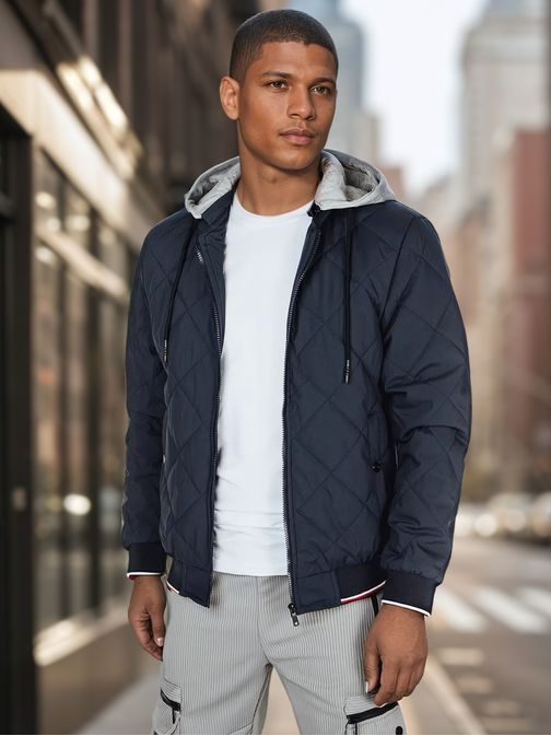 Modern steppelt kék bomber kabát