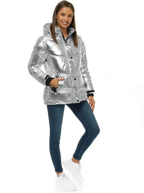 Egyedi ezüst női téli kabát JS/M23065/4