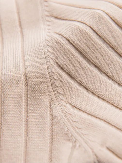 Férfi bézs SLIM FIT csíkos pólóing V2 POSS-0143