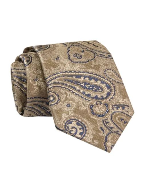 Feltűnő bézs színű nyakkendő paisley mintával  Alties