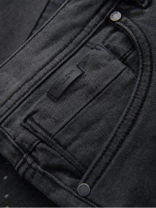 Modern szürke farmer rövidnadrág kopásokkal V3 SRDS-0186