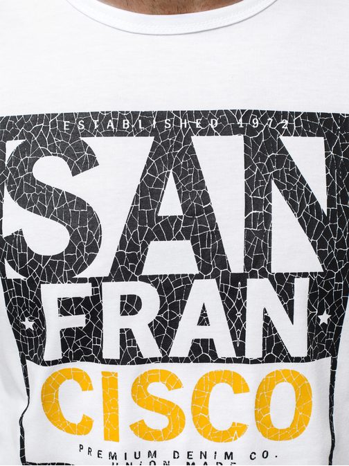Fehér feliratos póló "SAN FRANCISCO" OZONEE JS/SS100608