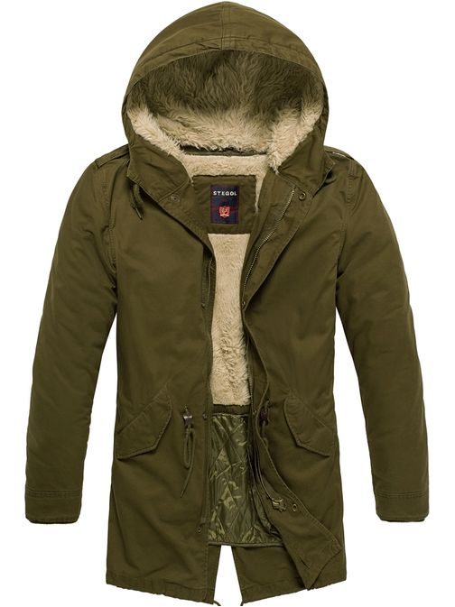 Khaki színű téli kabát STEGOL 907
