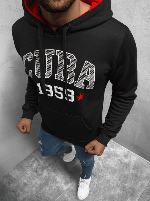 Fekete kapucnis pulóver Cuba JS/Y10023