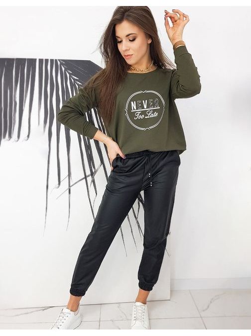 Univerzális khaki színű női oversized pulóver Never