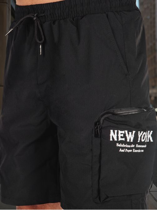 Modern fekete zsebes rövidnadrág