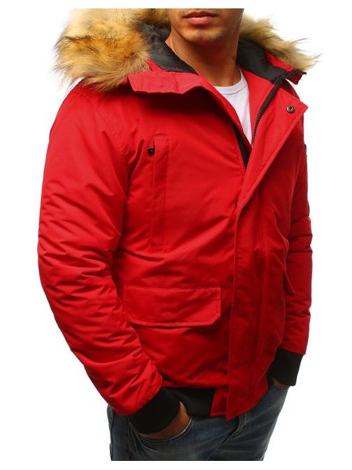 Piros szőrmés téli dzseki