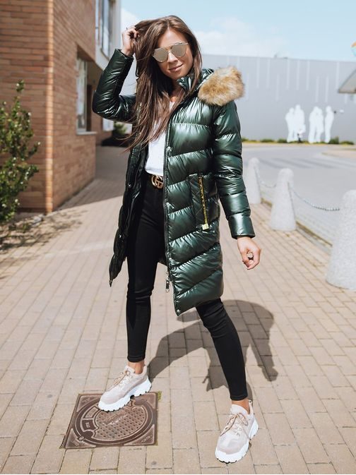 Csodálatos zöld női kabát Nousa