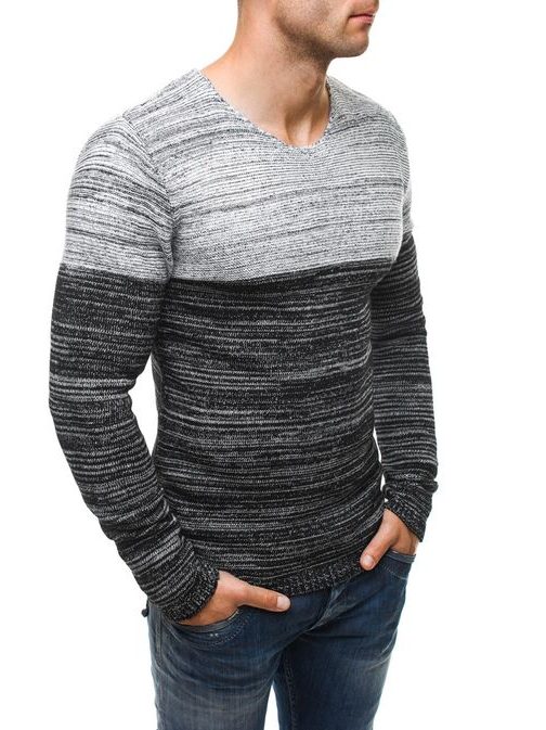 Szürke csíkos pulóver 256008