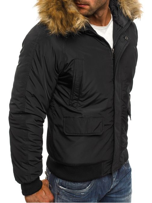 Téli férfi fekete bomber dzseki J.STYLE 506