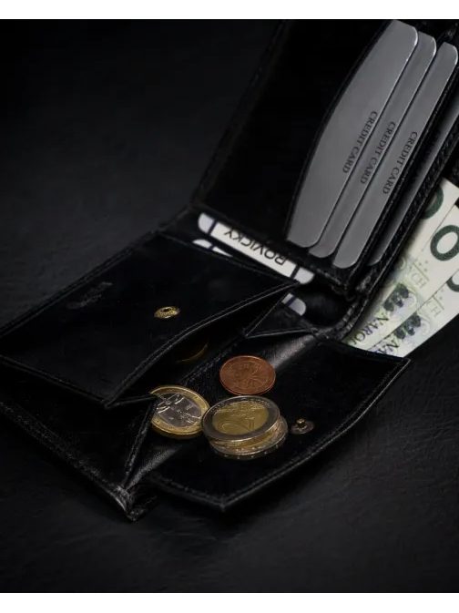 Rovicky férfi bőr pénztárca fekete színben