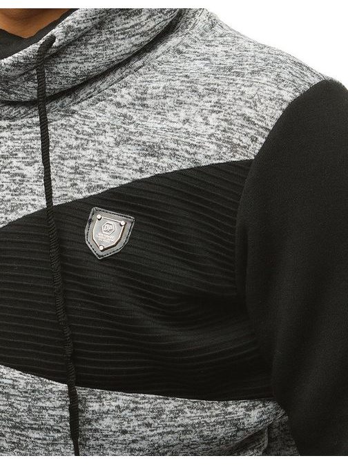 Szürke fekete magas nyakú pulóver