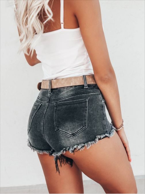 Eredeti női fekete farmer rövidnadrág WLR012