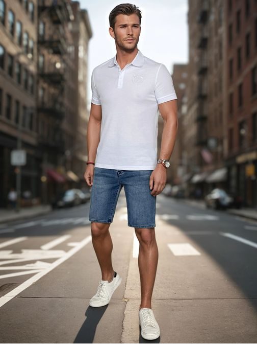 Divat kék férfi farmer rövidnadrág