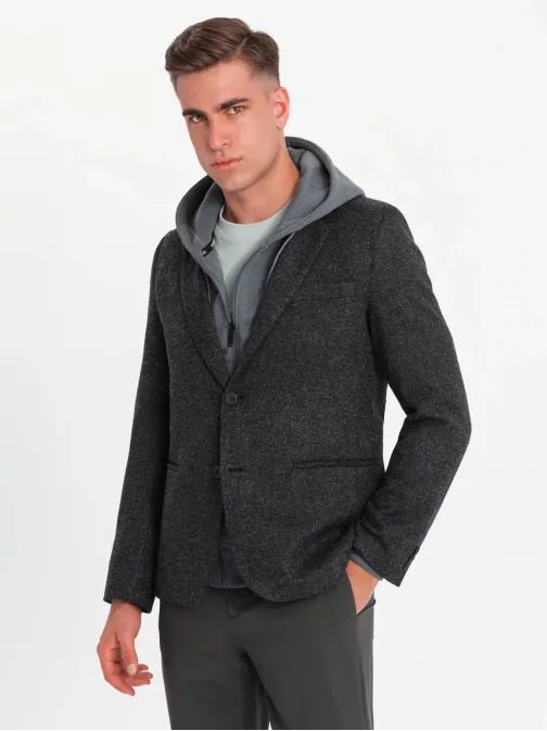 Grafit szürke melírzott hatású zakó V2 BLZB-0120