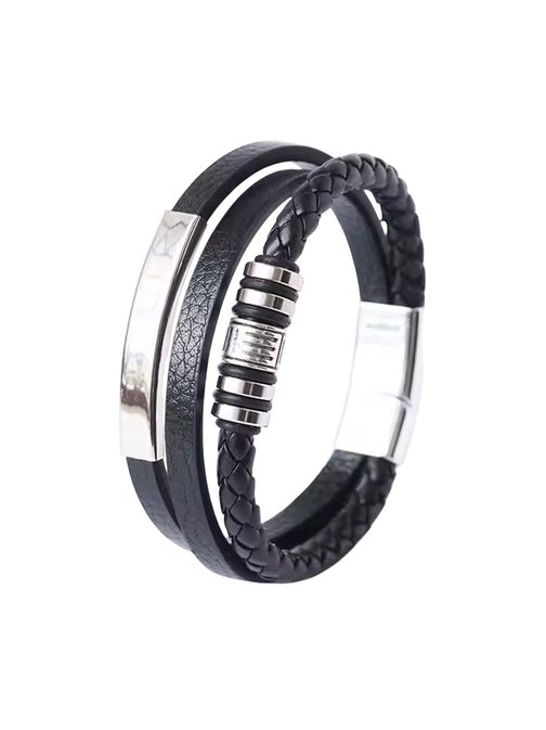 Fekete karkötő fém díszítéssel SH-2010