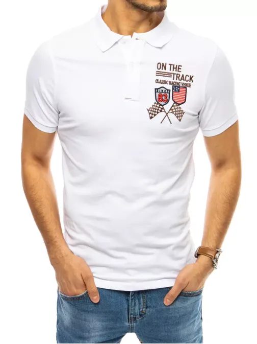 Kényelmes fehér galléros póló