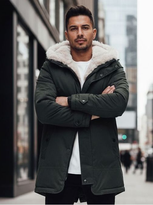 Zöld férfi téli parka