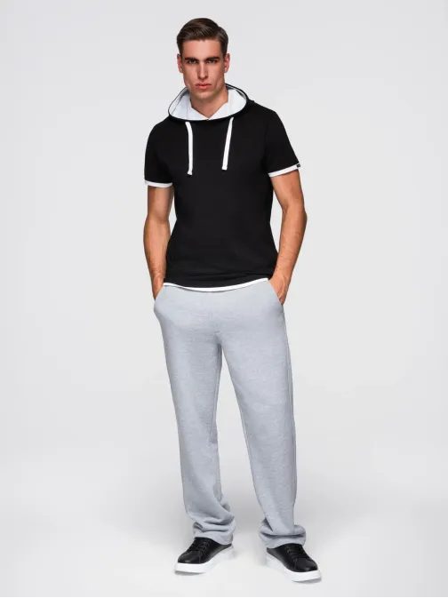 Egyedi fekete kapucnis póló V9 TSCT-0256