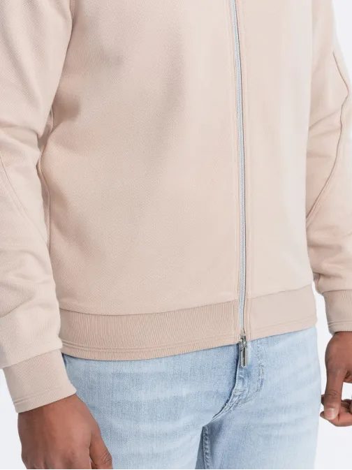 Trendi bézs színű bomber dzseki V2 JANP-0153
