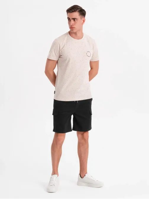 Egyedi fekete zsebes rövidnadrág V4 SRCG-0190