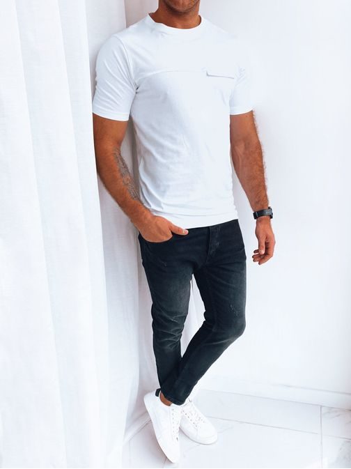 Fehér trendi férfi póló