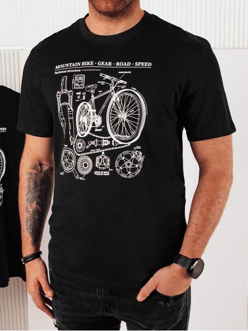 Trendi fekete póló kerékpárosok számára