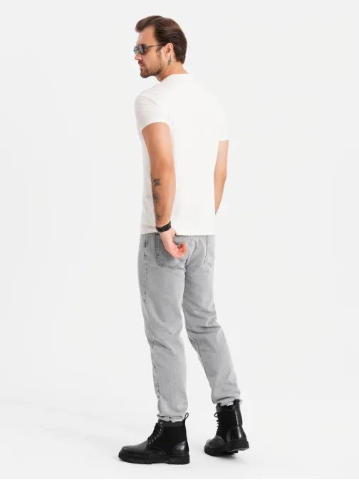 Fehér pamutpóló modern V2 TSPT-0200 mintával