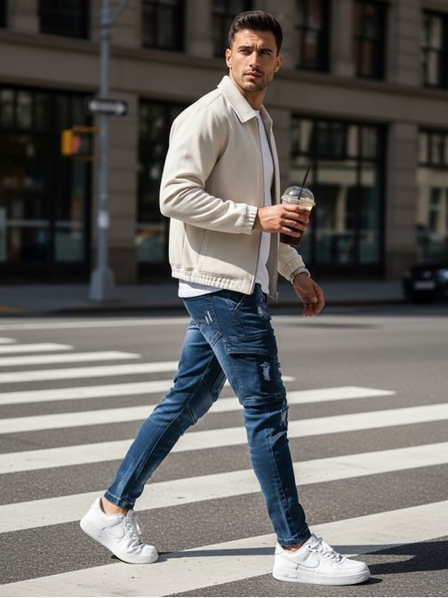 Zsebes farmer nadrág kék