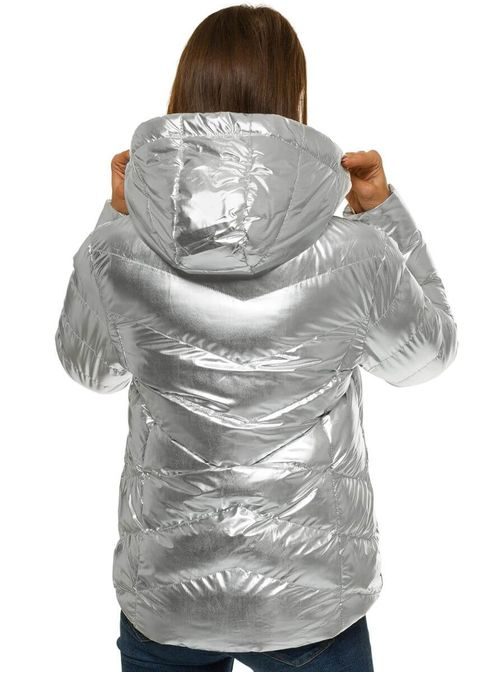 Stílusos ezüst női téli kabát JS/M23066/3