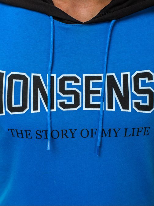 Kék kapucnis ujjatlan trikó NONSENE MAD/2882