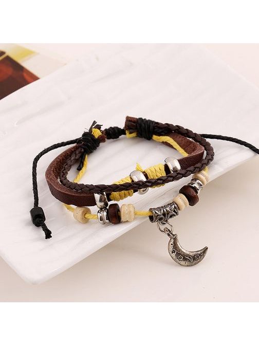 Férfi karkötő sárga kivitelben holddal