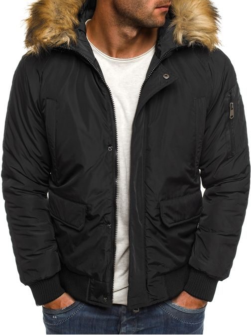 Téli férfi fekete bomber dzseki J.STYLE 506