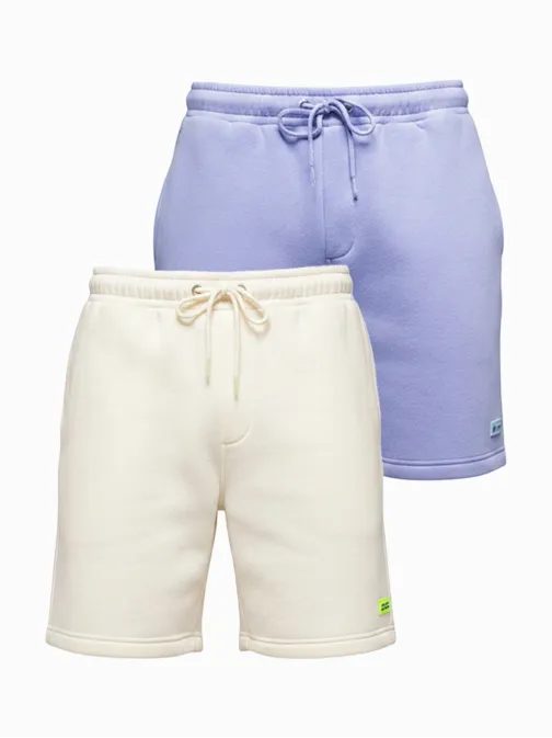 Unisex rövidnadrág szett logóval krém/lila V1 Z129