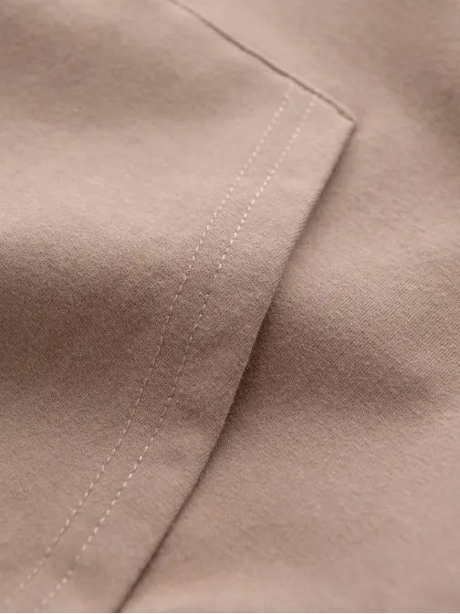 Barna férfi pulóver logóval és kapucnival V3 SSNZ-0162