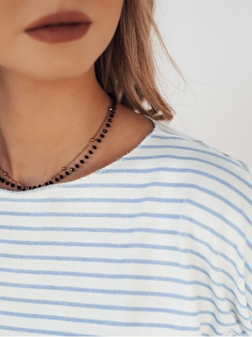 Női fehér blúz kék csíkokkal  Apricale