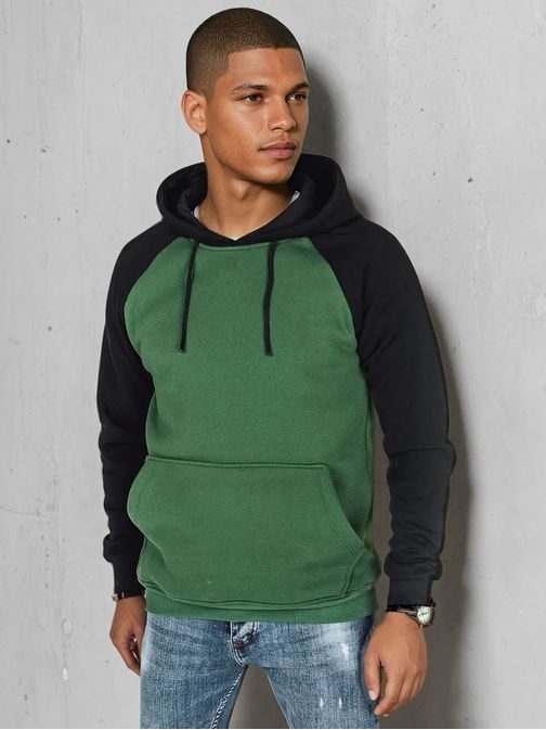 Egyedi zöld kapucnis pulóver