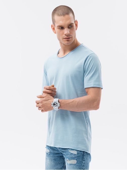 Kényelmes halvány kék póló S1378