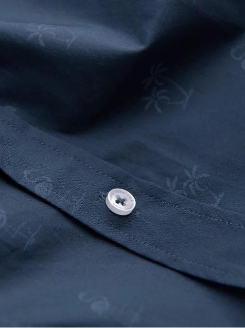 Érdekes sötét kék ing trendi mintával  V5 SHCS-0156