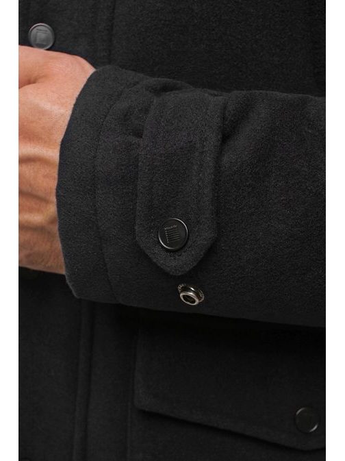 Hosszú fekete téli kabát 9959